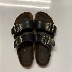 Women’s Black and Gold Birkenstock’s